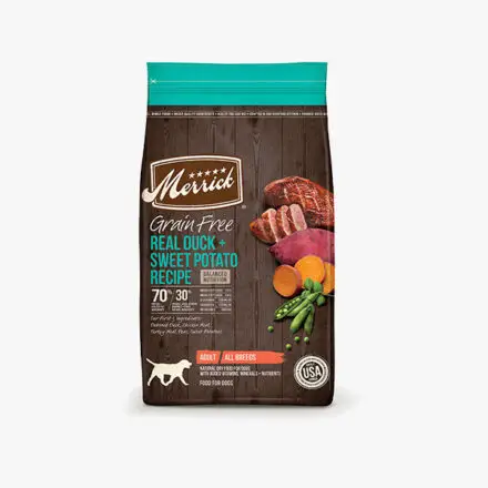 Fórmula de pato con alimento para perros Merrick