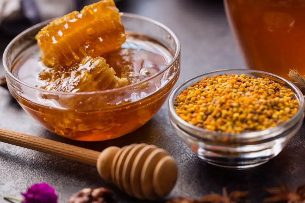panal crudo y polen de abeja propóleo
