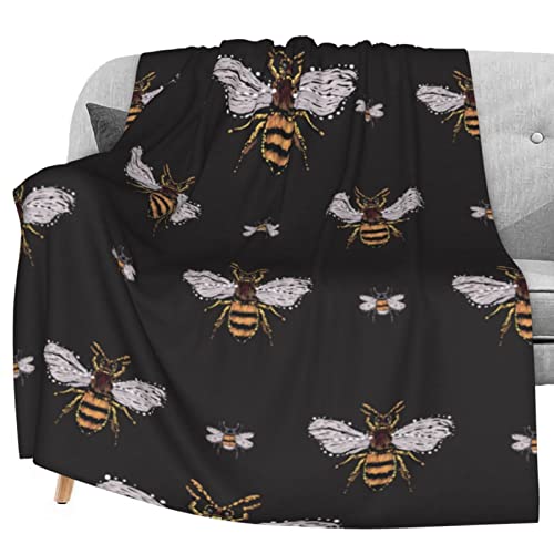 Delerain Manta suave con diseño de abeja y miel...