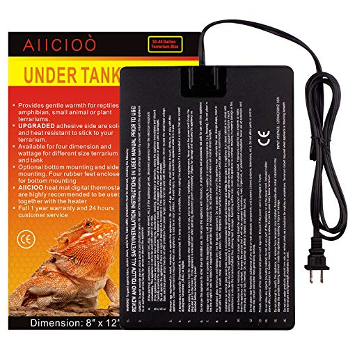 Aiicioo Almohadilla calefactora para reptiles - Calentador de cangrejo ermitaño Estera térmica para reptiles Terrario de lagarto serpiente 16 vatios Aiicioo Almohadilla calefactora para reptiles - Calentador de cangrejo ermitaño Estera térmica para reptiles Terrario de lagarto serpiente 16 vatios