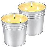 Velas de citronela para exteriores, vela grande para patio, exterior de 3 mechas, 100 horas de combustión para mesa, patio, camping, interior, vela perfumada de cera de soja, regalo para mujeres, bodas, 2 paquetes de 17 onzas