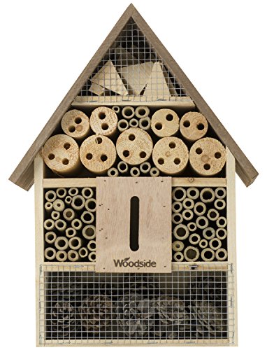 Woodside Casa de madera para insectos y abejas Madera natural...